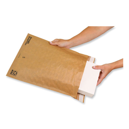 Picture of EverTec Curbside Recyclable Padded Mailer, #5, Kraft Paper, Self-Adhesive Closure, 12 x 15, Brown, 100/Carton