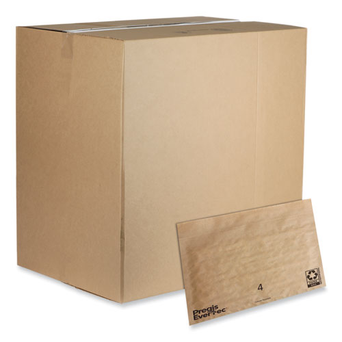 Picture of EverTec Curbside Recyclable Padded Mailer, #4, Kraft Paper, Self-Adhesive Closure, 14 x 9, Brown, 150/Carton