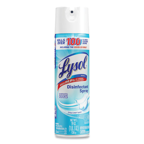 Picture of Disinfectant Spray, Crisp Linen Scent, 19 oz Aerosol Spray