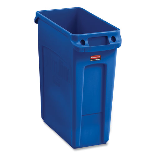Slim+Jim+Recycling+Container%2C+16+gal%2C+Plastic%2C+Blue%2C+4%2FCarton