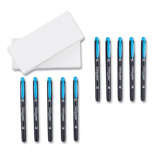 Picture of Highlighters, Skyblue Ink, Bullet/Chisel Tip, Skyblue Barrel, 10/Box