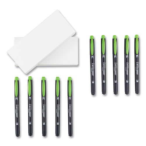 Picture of Highlighters, Yellow Green Ink, Bullet/Chisel Tip, Yellow Green Barrel, 10/Box