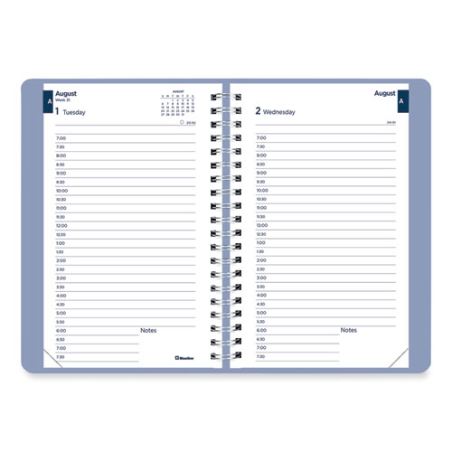 Picture of Academic Daily/Monthly Planner, 8 x 5, Cyan Cover, 12-Month (Aug to July): 2024 to 2025