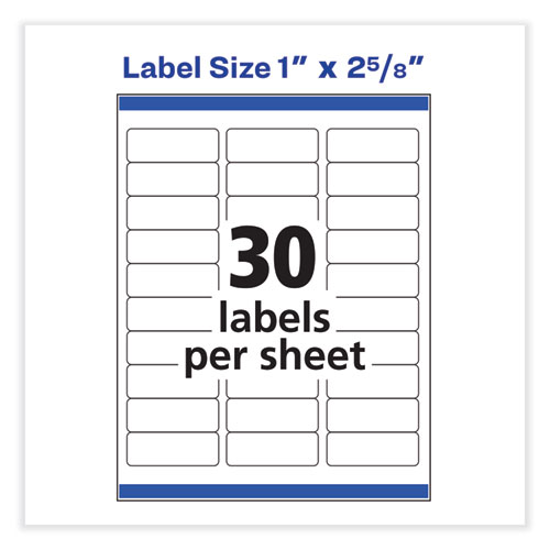 Picture of Vibrant Inkjet Color-Print Labels w/ Sure Feed, 1 x 2.63, Matte White, 600/PK