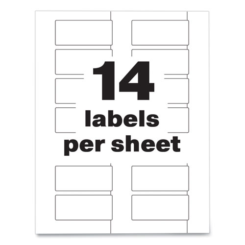 Picture of PermaTrack Destructible Asset Tag Labels, Laser Printers, 1.25 x 2.75, White, 14/Sheet, 8 Sheets/Pack