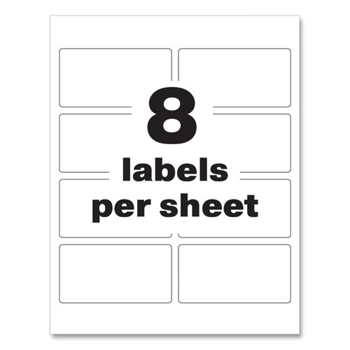 Picture of PermaTrack Tamper-Evident Asset Tag Labels, Laser Printers, 2 x 3.75, White, 8/Sheet, 8 Sheets/Pack