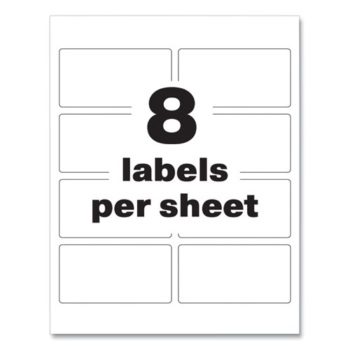 Picture of PermaTrack Destructible Asset Tag Labels, Laser Printers, 2 x 3.75, White, 8/Sheet, 8 Sheets/Pack