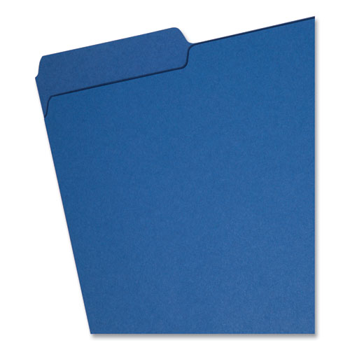 Picture of Interior File Folders, 1/3-Cut Tabs: Assorted, Letter Size, 0.75" Expansion, Navy Blue, 100/Box