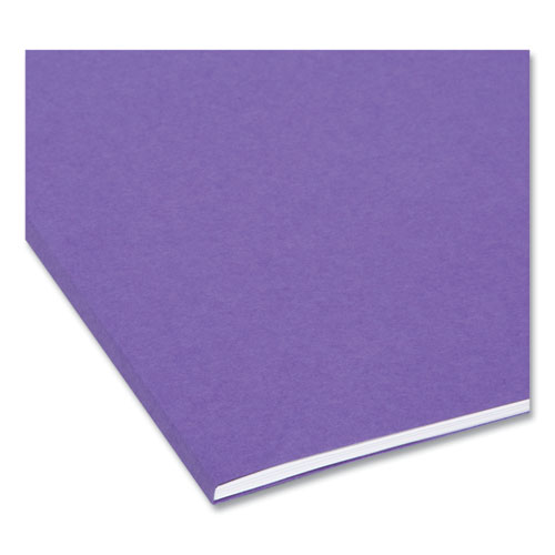 Picture of Interior File Folders, 1/3-Cut Tabs: Assorted, Letter Size, 0.75" Expansion, Purple, 100/Box