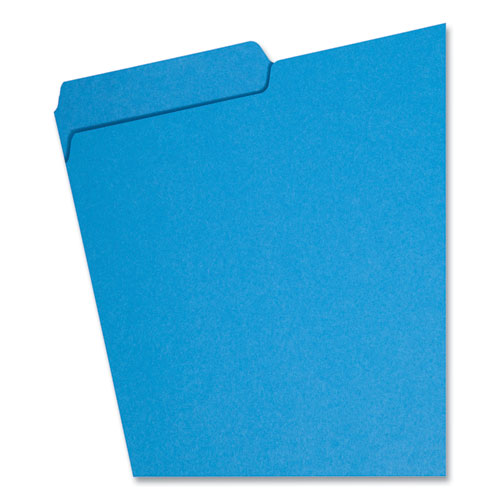 Picture of Interior File Folders, 1/3-Cut Tabs: Assorted, Letter Size, 0.75" Expansion, Sky Blue, 100/Box