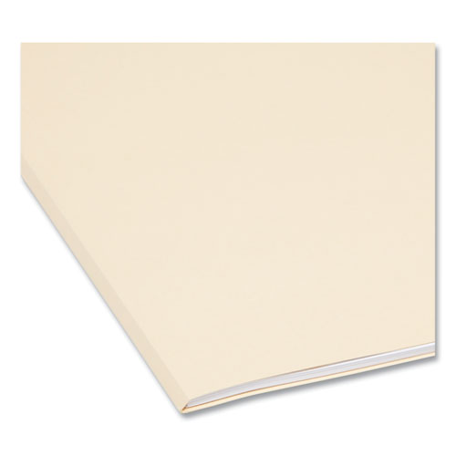 Picture of 100% Recycled Reinforced Top Tab File Folders, 1/3-Cut Tabs: Assorted, Letter Size, 0.75" Expansion, Manila, 100/Box