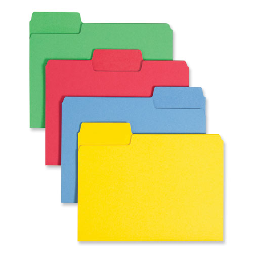 Picture of Erasable SuperTab File Folders, 1/3-Cut Tabs: Assorted, Letter Size, 0.75" Expansion, Assorted Colors, 24/Pack