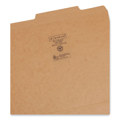 Picture of Guide Height Reinforced Heavyweight Kraft File Folder, 2/5-Cut Tabs: Right of Center, Letter, 0.75" Expansion, Brown, 100/Box