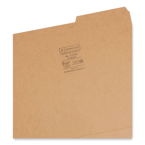 Picture of Guide Height Reinforced Heavyweight Kraft File Folder, 2/5-Cut Tabs: Right of Center, Letter, 0.75" Expansion, Brown, 100/Box