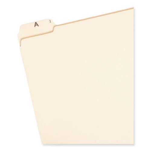 Picture of Indexed File Folder Sets, 1/5-Cut Prelabeled Tabs: A to Z, Letter Size, 0.75" Expansion, Manila, 25/Set