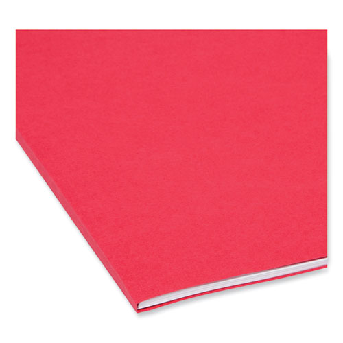 Picture of SuperTab Colored File Folders, 1/3-Cut Tabs: Assorted, Letter Size, 0.75" Expansion, 11-pt Stock, Red, 100/Box