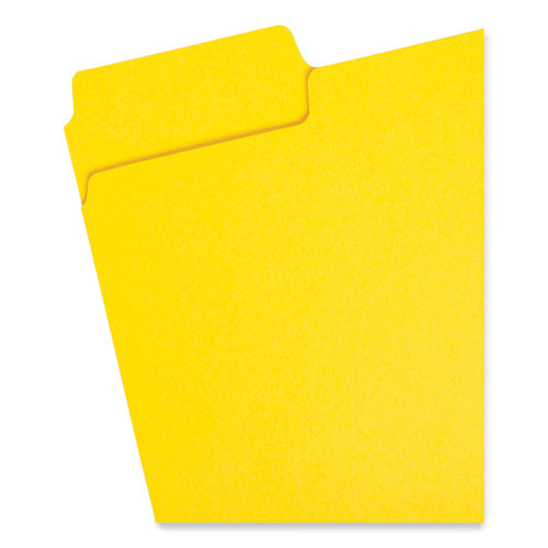 Picture of SuperTab Colored File Folders, 1/3-Cut Tabs: Assorted, Letter Size, 0.75" Expansion, 11-pt Stock, Yellow, 100/Box