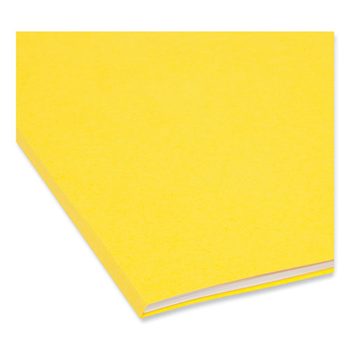 Picture of SuperTab Colored File Folders, 1/3-Cut Tabs: Assorted, Letter Size, 0.75" Expansion, 11-pt Stock, Yellow, 100/Box