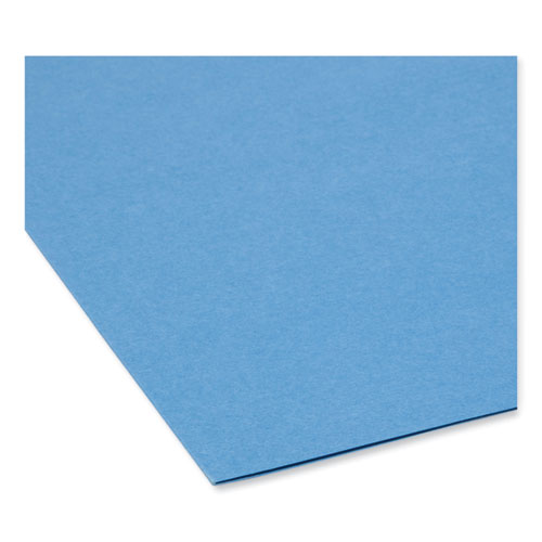 Picture of Reinforced Top Tab Colored File Folders, Straight Tabs, Letter Size, 0.75" Expansion, Blue, 100/Box