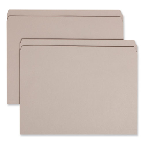 Picture of Reinforced Top Tab Colored File Folders, Straight Tabs, Letter Size, 0.75" Expansion, Gray, 100/Box