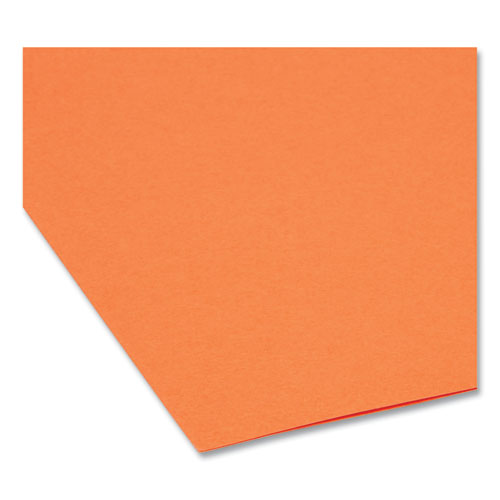 Picture of Reinforced Top Tab Colored File Folders, 1/3-Cut Tabs: Assorted, Letter Size, 0.75" Expansion, Orange, 100/Box