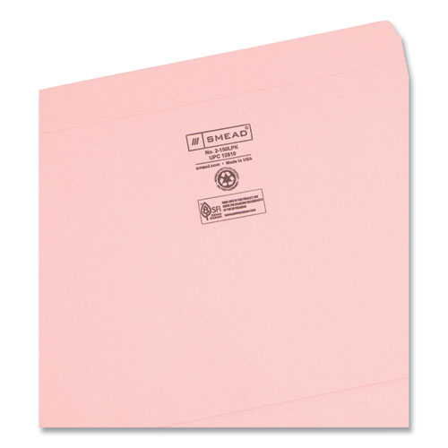 Picture of Reinforced Top Tab Colored File Folders, Straight Tabs, Letter Size, 0.75" Expansion, Pink, 100/Box