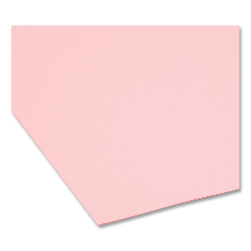 Picture of Reinforced Top Tab Colored File Folders, Straight Tabs, Letter Size, 0.75" Expansion, Pink, 100/Box