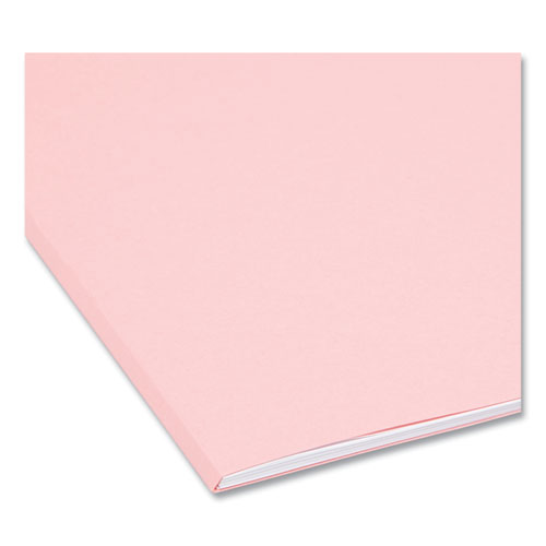 Picture of Reinforced Top Tab Colored File Folders, Straight Tabs, Letter Size, 0.75" Expansion, Pink, 100/Box