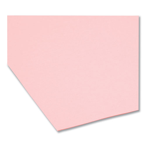 Picture of Reinforced Top Tab Colored File Folders, 1/3-Cut Tabs: Assorted, Letter Size, 0.75" Expansion, Pink, 100/Box