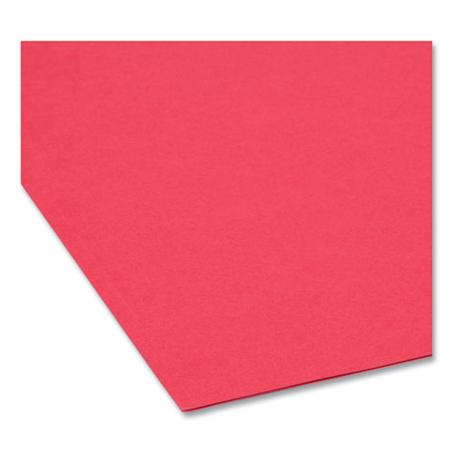 Picture of Reinforced Top Tab Colored File Folders, Straight Tabs, Letter Size, 0.75" Expansion, Red, 100/Box