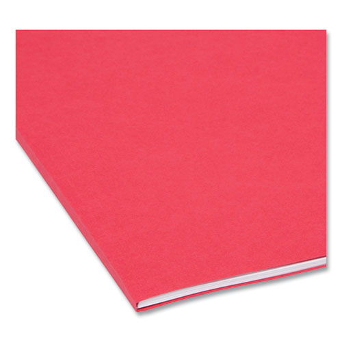 Picture of Reinforced Top Tab Colored File Folders, Straight Tabs, Letter Size, 0.75" Expansion, Red, 100/Box