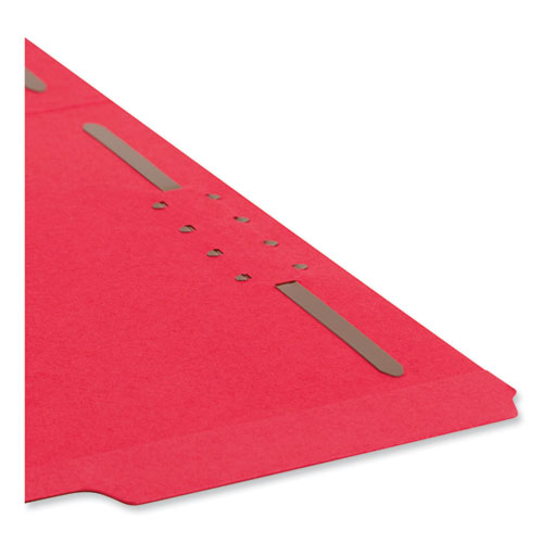 Picture of Top Tab Colored Fastener Folders, 0.75" Expansion, 2 Fasteners, Letter Size, Red Exterior, 50/Box