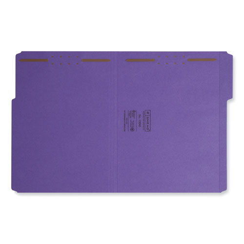 Picture of Top Tab Colored Fastener Folders, 0.75" Expansion, 2 Fasteners, Letter Size, Purple Exterior, 50/Box