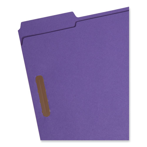 Picture of Top Tab Colored Fastener Folders, 0.75" Expansion, 2 Fasteners, Letter Size, Purple Exterior, 50/Box