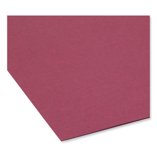 Picture of Reinforced Top Tab Colored File Folders, 1/3-Cut Tabs: Assorted, Letter Size, 0.75" Expansion, Maroon, 100/Box