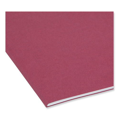 Picture of Reinforced Top Tab Colored File Folders, 1/3-Cut Tabs: Assorted, Letter Size, 0.75" Expansion, Maroon, 100/Box