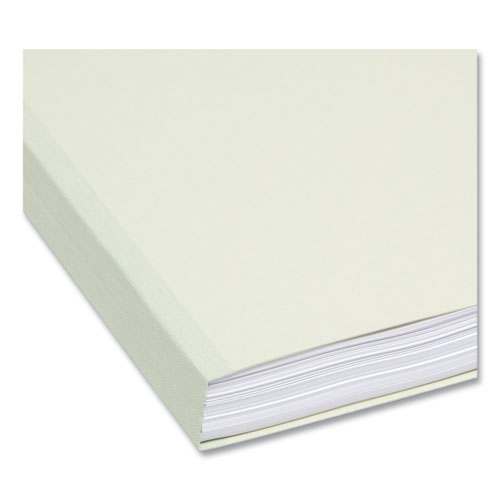 Picture of Expanding Recycled Heavy Pressboard Folders, 1/3-Cut Tabs: Assorted, Letter Size, 1" Expansion, Gray-Green, 25/Box