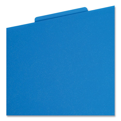 Picture of Six-Section Poly Classification Folders, 2" Expansion, 2 Dividers, 6 Fasteners, Letter Size, Blue Exterior, 10/Box