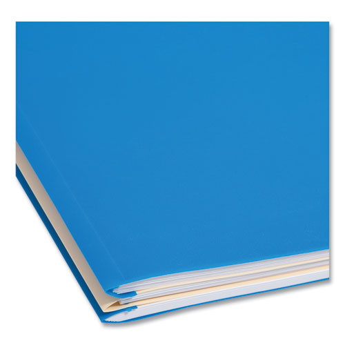 Picture of Six-Section Poly Classification Folders, 2" Expansion, 2 Dividers, 6 Fasteners, Letter Size, Blue Exterior, 10/Box