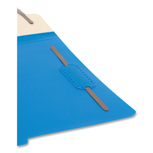 Picture of Six-Section Poly Classification Folders, 2" Expansion, 2 Dividers, 6 Fasteners, Letter Size, Blue Exterior, 10/Box