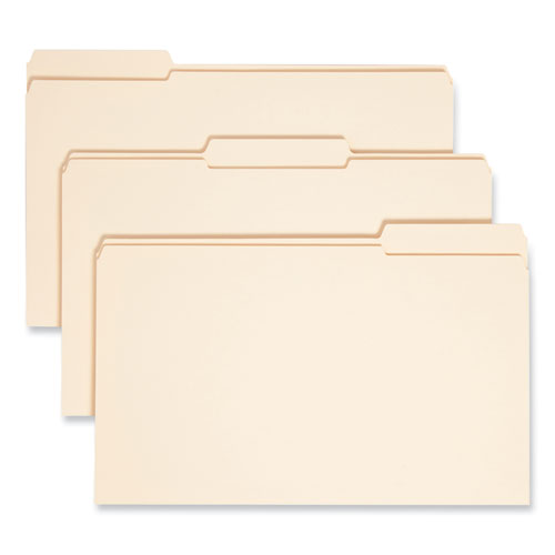 Picture of Expandable Heavyweight File Folders, 1/3-Cut Tabs: Assorted, Legal Size, 1.5" Expansion, Manila, 50/Box
