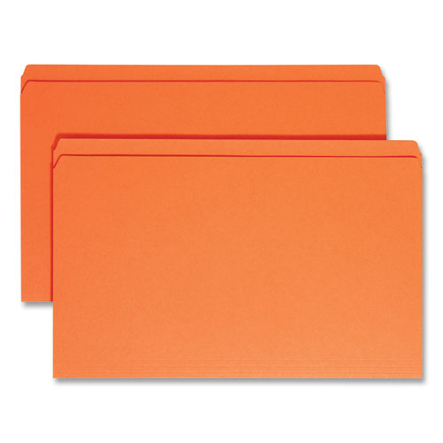 Picture of Reinforced Top Tab Colored File Folders, Straight Tabs, Legal Size, 0.75" Expansion, Orange, 100/Box