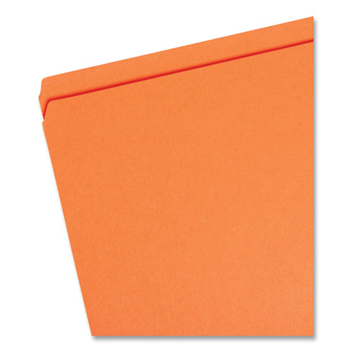 Picture of Reinforced Top Tab Colored File Folders, Straight Tabs, Legal Size, 0.75" Expansion, Orange, 100/Box