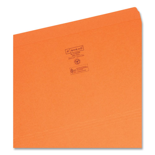 Picture of Reinforced Top Tab Colored File Folders, Straight Tabs, Legal Size, 0.75" Expansion, Orange, 100/Box