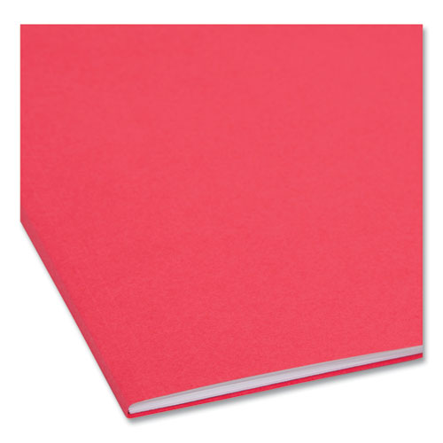 Picture of Top Tab Colored Fastener Folders, 0.75" Expansion, 2 Fasteners, Legal Size, Red Exterior, 50/Box