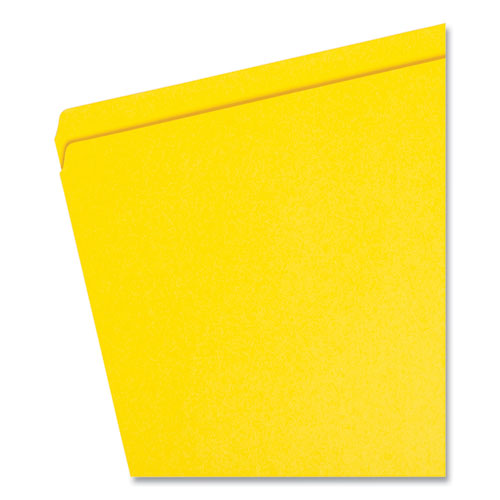 Picture of Reinforced Top Tab Colored File Folders, Straight Tabs, Legal Size, 0.75" Expansion, Yellow, 100/Box