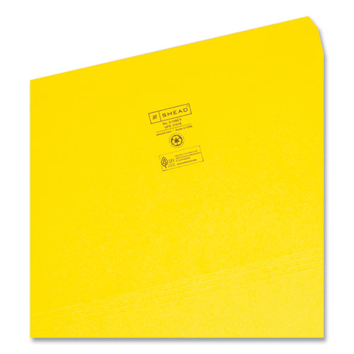 Picture of Reinforced Top Tab Colored File Folders, Straight Tabs, Legal Size, 0.75" Expansion, Yellow, 100/Box