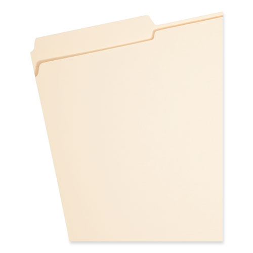 Picture of Top Tab Fastener Folders, 1/3-Cut Tabs: Assorted, 0.75" Expansion, 1 Fastener, Legal Size, Manila Exterior, 50/Box