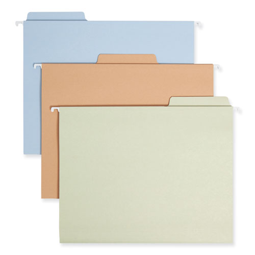 Picture of FasTab Hanging Folders, Letter Size, 1/3-Cut Tabs, Assorted Earthtone Colors, 18/Box