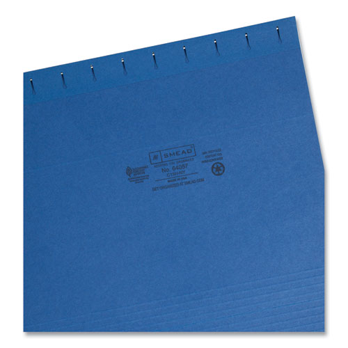 Picture of Colored Hanging File Folders with 1/5 Cut Tabs, Letter Size, 1/5-Cut Tabs, Navy, 25/Box